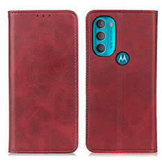 Funda de Cuero Cartera con Soporte Carcasa A02D para Motorola Moto G71 5G Rojo