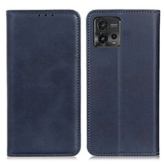 Funda de Cuero Cartera con Soporte Carcasa A02D para Motorola Moto G72 Azul