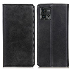 Funda de Cuero Cartera con Soporte Carcasa A02D para Motorola Moto G72 Negro