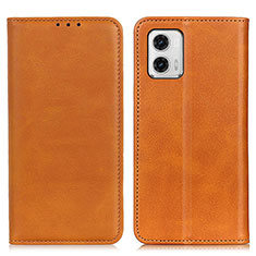 Funda de Cuero Cartera con Soporte Carcasa A02D para Motorola Moto G73 5G Marron Claro