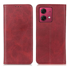 Funda de Cuero Cartera con Soporte Carcasa A02D para Motorola Moto G84 5G Rojo