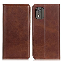 Funda de Cuero Cartera con Soporte Carcasa A02D para Nokia C02 Marron