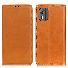 Funda de Cuero Cartera con Soporte Carcasa A02D para Nokia C02 Marron Claro