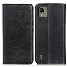 Funda de Cuero Cartera con Soporte Carcasa A02D para Nokia C110 Negro