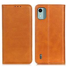 Funda de Cuero Cartera con Soporte Carcasa A02D para Nokia C12 Plus Marron Claro