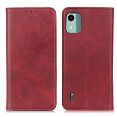 Funda de Cuero Cartera con Soporte Carcasa A02D para Nokia C12 Plus Rojo