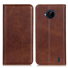 Funda de Cuero Cartera con Soporte Carcasa A02D para Nokia C20 Plus Marron