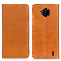 Funda de Cuero Cartera con Soporte Carcasa A02D para Nokia C20 Plus Marron Claro