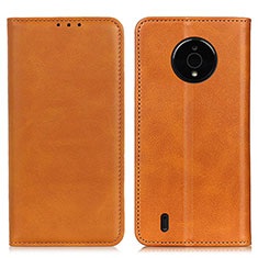 Funda de Cuero Cartera con Soporte Carcasa A02D para Nokia C200 Marron Claro