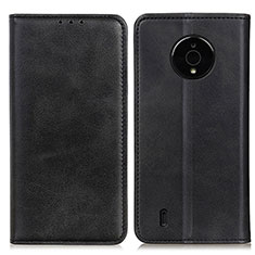 Funda de Cuero Cartera con Soporte Carcasa A02D para Nokia C200 Negro