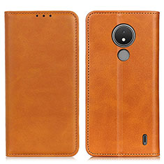 Funda de Cuero Cartera con Soporte Carcasa A02D para Nokia C21 Marron Claro