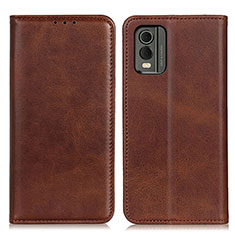 Funda de Cuero Cartera con Soporte Carcasa A02D para Nokia C210 Marron