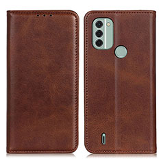 Funda de Cuero Cartera con Soporte Carcasa A02D para Nokia C31 Marron