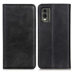 Funda de Cuero Cartera con Soporte Carcasa A02D para Nokia C32 Negro