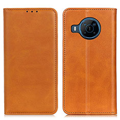 Funda de Cuero Cartera con Soporte Carcasa A02D para Nokia X100 5G Marron Claro