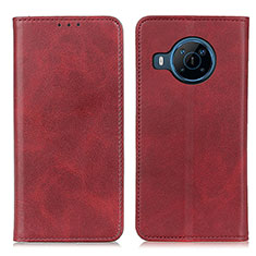 Funda de Cuero Cartera con Soporte Carcasa A02D para Nokia X100 5G Rojo