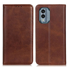 Funda de Cuero Cartera con Soporte Carcasa A02D para Nokia X30 5G Marron