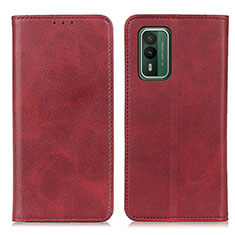 Funda de Cuero Cartera con Soporte Carcasa A02D para Nokia XR21 Rojo