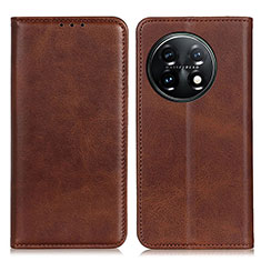 Funda de Cuero Cartera con Soporte Carcasa A02D para OnePlus 11 5G Marron