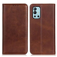 Funda de Cuero Cartera con Soporte Carcasa A02D para OnePlus 9R 5G Marron