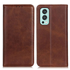 Funda de Cuero Cartera con Soporte Carcasa A02D para OnePlus Nord 2 5G Marron