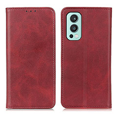 Funda de Cuero Cartera con Soporte Carcasa A02D para OnePlus Nord 2 5G Rojo