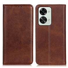 Funda de Cuero Cartera con Soporte Carcasa A02D para OnePlus Nord 2T 5G Marron