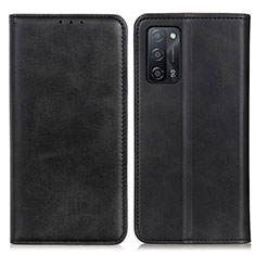 Funda de Cuero Cartera con Soporte Carcasa A02D para Oppo A53s 5G Negro