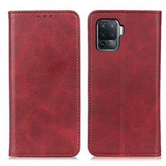 Funda de Cuero Cartera con Soporte Carcasa A02D para Oppo A94 4G Rojo