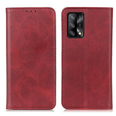 Funda de Cuero Cartera con Soporte Carcasa A02D para Oppo A95 4G Rojo