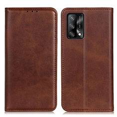 Funda de Cuero Cartera con Soporte Carcasa A02D para Oppo F19s Marron