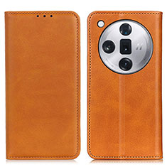 Funda de Cuero Cartera con Soporte Carcasa A02D para Oppo Find X7 5G Marron Claro