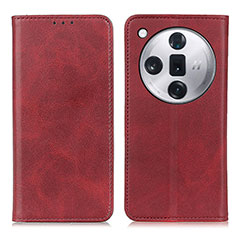 Funda de Cuero Cartera con Soporte Carcasa A02D para Oppo Find X7 5G Rojo