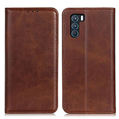 Funda de Cuero Cartera con Soporte Carcasa A02D para Oppo K9 Pro 5G Marron