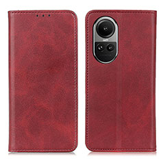 Funda de Cuero Cartera con Soporte Carcasa A02D para Oppo Reno10 5G Rojo