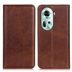 Funda de Cuero Cartera con Soporte Carcasa A02D para Oppo Reno11 5G Marron