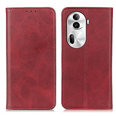 Funda de Cuero Cartera con Soporte Carcasa A02D para Oppo Reno11 Pro 5G Rojo