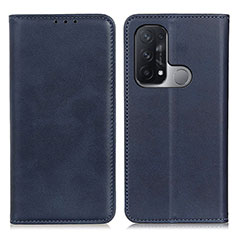 Funda de Cuero Cartera con Soporte Carcasa A02D para Oppo Reno5 A Azul