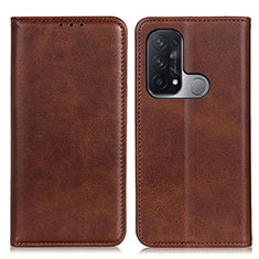 Funda de Cuero Cartera con Soporte Carcasa A02D para Oppo Reno5 A Marron