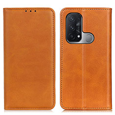 Funda de Cuero Cartera con Soporte Carcasa A02D para Oppo Reno5 A Marron Claro