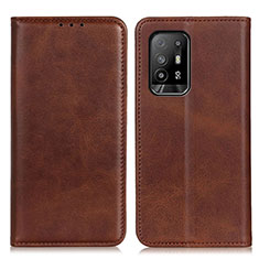 Funda de Cuero Cartera con Soporte Carcasa A02D para Oppo Reno5 Z 5G Marron