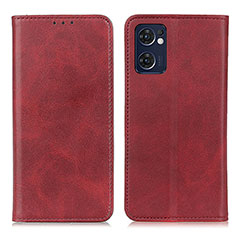 Funda de Cuero Cartera con Soporte Carcasa A02D para Oppo Reno7 5G Rojo