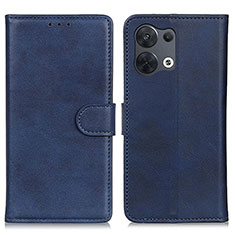 Funda de Cuero Cartera con Soporte Carcasa A02D para Oppo Reno8 Pro+ Plus 5G Azul