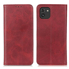 Funda de Cuero Cartera con Soporte Carcasa A02D para Samsung Galaxy A03 Rojo