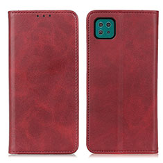 Funda de Cuero Cartera con Soporte Carcasa A02D para Samsung Galaxy A22s 5G Rojo