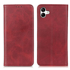 Funda de Cuero Cartera con Soporte Carcasa A02D para Samsung Galaxy M04 Rojo