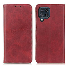 Funda de Cuero Cartera con Soporte Carcasa A02D para Samsung Galaxy M32 4G Rojo