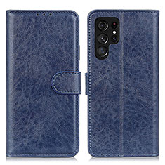 Funda de Cuero Cartera con Soporte Carcasa A02D para Samsung Galaxy S23 Ultra 5G Azul