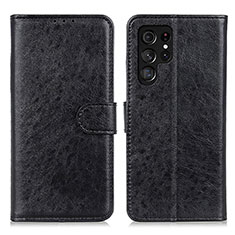 Funda de Cuero Cartera con Soporte Carcasa A02D para Samsung Galaxy S23 Ultra 5G Negro