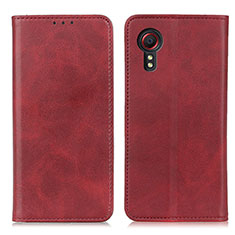 Funda de Cuero Cartera con Soporte Carcasa A02D para Samsung Galaxy XCover 5 SM-G525F Rojo